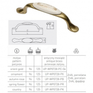 Ручка мебельная UP-WP0728-PX L= 96 мм керамика Золотой орнамент GTV (00854)
